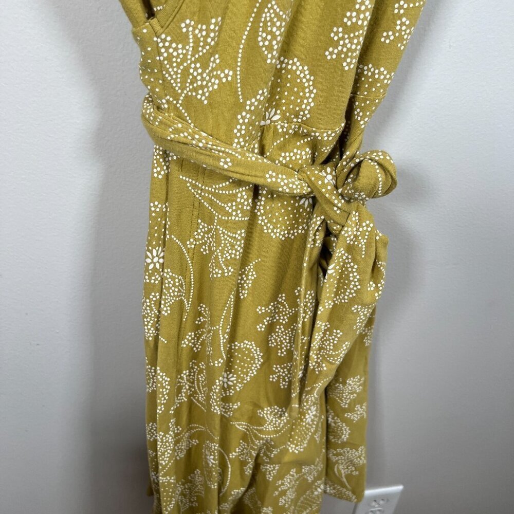 Effie's Heart Theresa Wrap Dress Size Small Green Floral Retro Knee Length - Picture 5 of 9